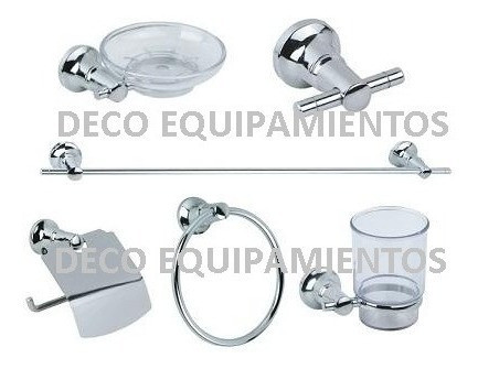 Kit Accesorio Set Baño 6 Piezas 100% Metalico 1