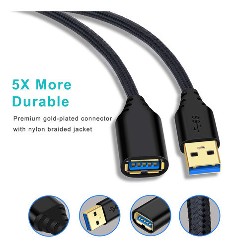 Besgoods - Cable De Extensin Usb 3.0, Paquete De 4 [6 Pies] 1