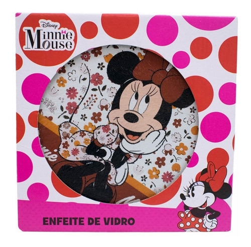 Suporte Panela Vidro Minnie 20x20cm Disney 1