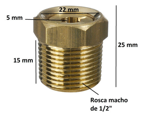 Valvula Tuerca Alivio 1/2 Seguridad P/ Termotanque Bronce X5 1
