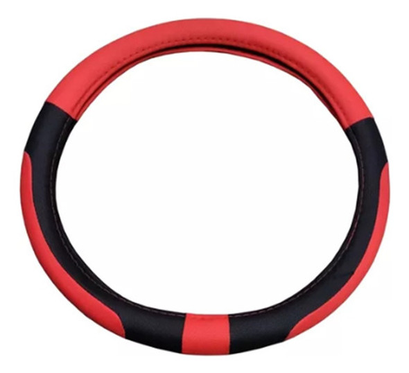 Cubre Volante Universal 38 Cm Alta Gama Negro Con Rojo 0