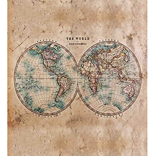 Juego De Funda De Edredón Con Mapa Del Mundo De Ambesonne, M 1