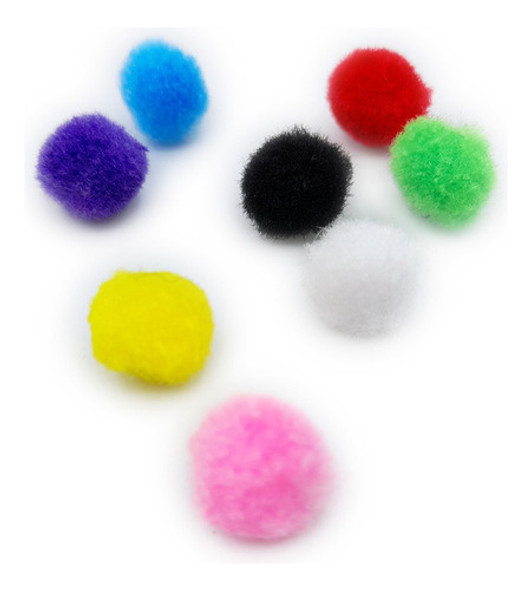 100 Pompones Surtidos 1cm Cotillon Souvenirs Candy Bar 0
