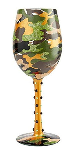 Enesco Designs By Lolita Camo Artisan Wine Glass, 1 Unidad ( 0