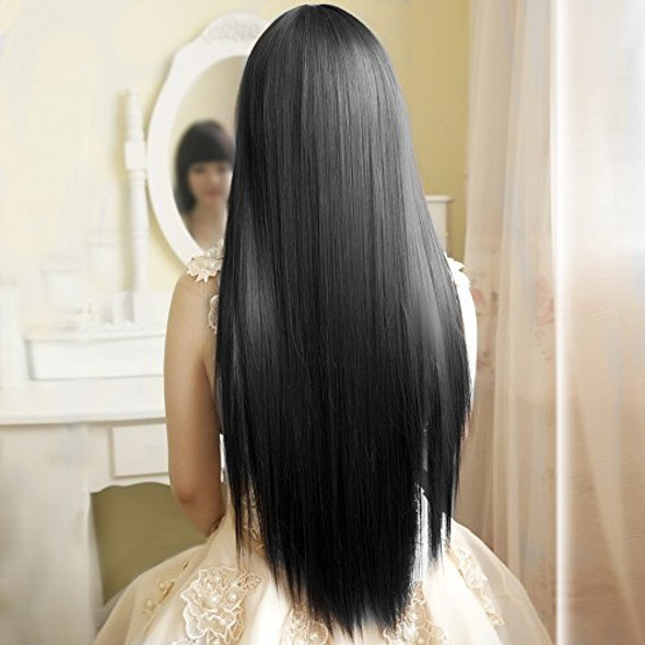 Topbuti Negro Largo Recto Animado Supia-yisol Cosplay Peluca 1