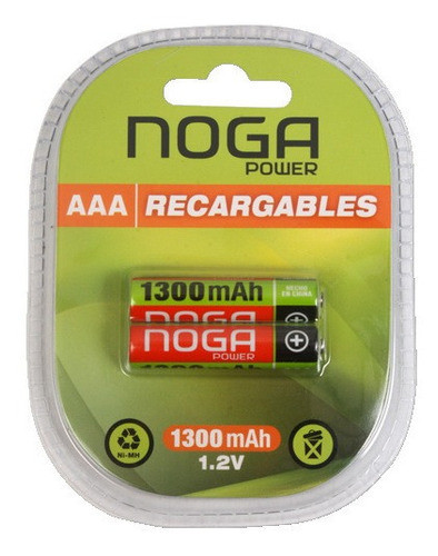 Pack 4 Pilas Recargables Noga 1300mah Aaa 1