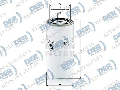 Filtro Combustible Pesado Holanda / Doosan / Cassed - Ih. - 1
