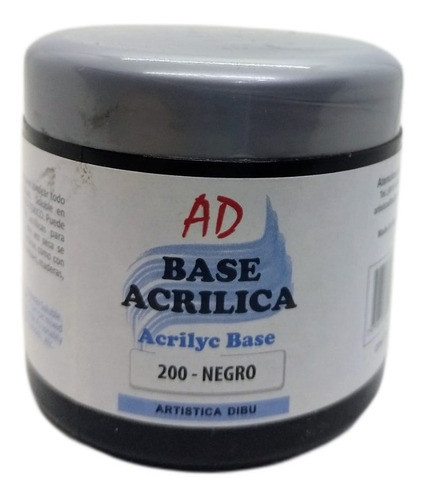 Base Acrílica 200-negro - Ad Artística Dibu- 200ml 0