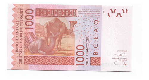 Fk Billete Benin (b) 1000 Francos 2021 P-215 Sin Circlar. 1