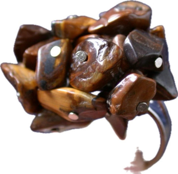 Luli Anillo Acero Ajustable Con Lluvia Piedra Ojo De Tigre 0 Luli Anillo Acero Ajustable Con Lluvia Piedra Ojo De Tigre 0