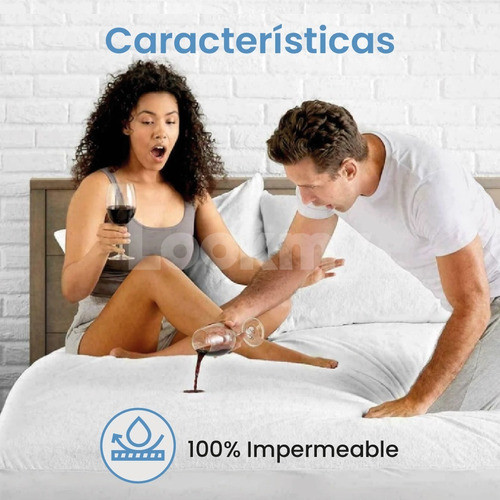 Cubre Colchon Impermeable Toalla+pvc 2 Plazas 190x140 Premiu 1