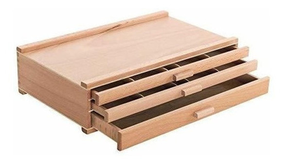 Cajonera De Madera  3 Cajones Con Divisiones Para Artistica 0