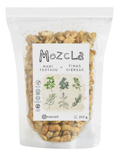Maní Tostado + Finas Hierbas + Sal Marina Sin T.a.c.c. Vegan 0