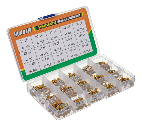 Huarew - Condensador De Ceramica De 15 Valores, 600 Unidades 1