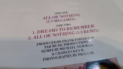 Milli Vanilli All Or Nothing Us Megamix Vinilo Maxi Europe 1