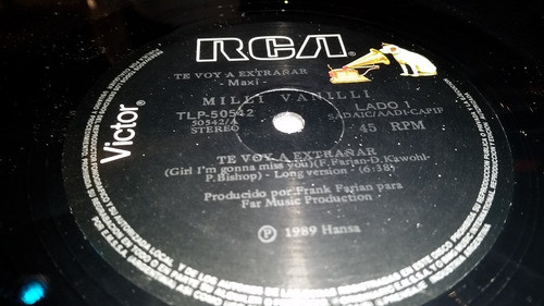 Milli Vanilli Te Voy A Extrañar Vinilo Maxi Argentino 1989 1
