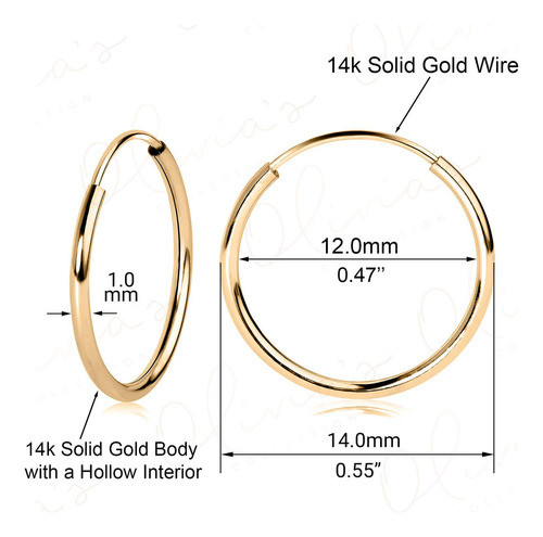 Coleccion Olivias Pendientes De Aro Sin Fin De Oro De 14 Kt 1