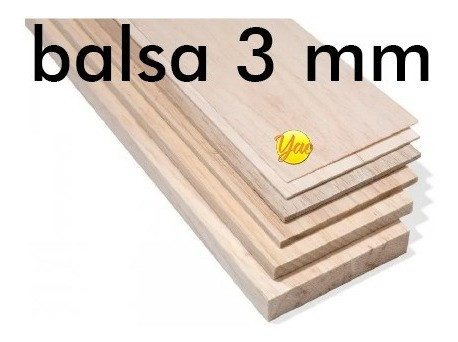 Madera Balsa En Plancha De 3 Mm 7,6 Cm X 91,5 Cm 1