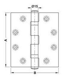 Bisagra Municion 102 X 76mm Acero Inoxidable 58kg Hafele 1
