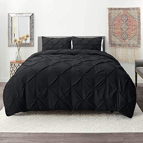 Nestl Black Duvet Cover Full Size - Pintuck Juego De Funda N 0