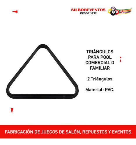 Kit 2 Triangulo Plástico Negro De Pool 1