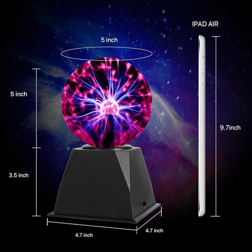 Gresus 5 Pulgadas Magic Plasma Ball Lamp - Touch & Sound Sen 1