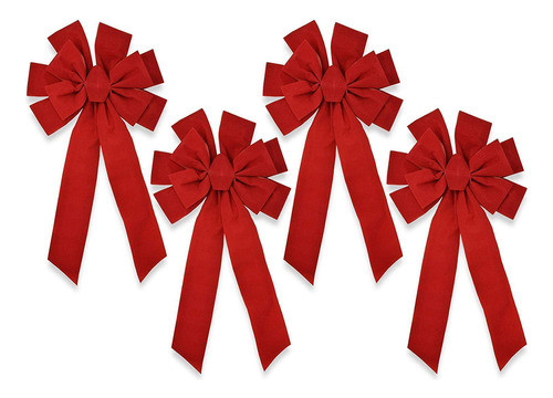 Gift Boutique Lazos De Navidad De Terciopelo Rojo Grande De 0