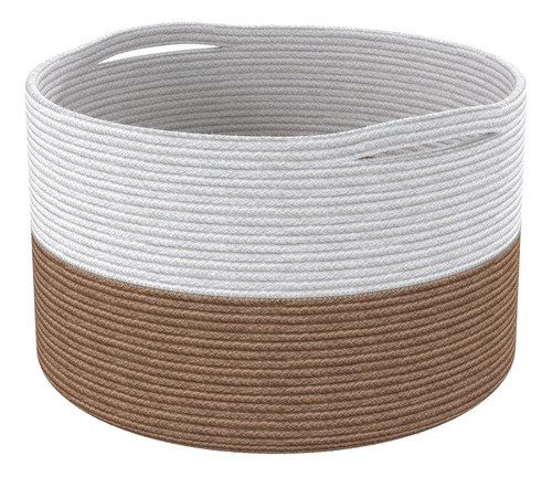 Eco-living - Canasta De Almacenamiento De Cuerda De Algodon 0