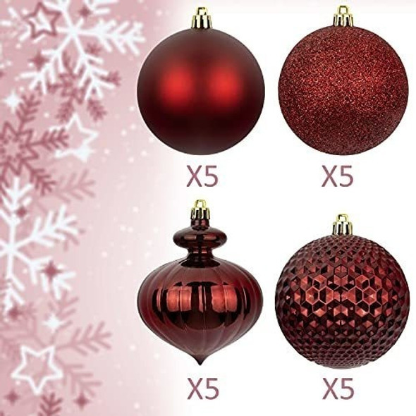 20 Esferas De Navidad Burgundy 1