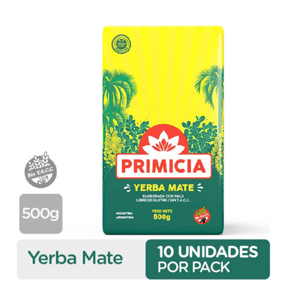 Yerba Mate Primicia Pack X 10 Unidades De 500 Gramos 0