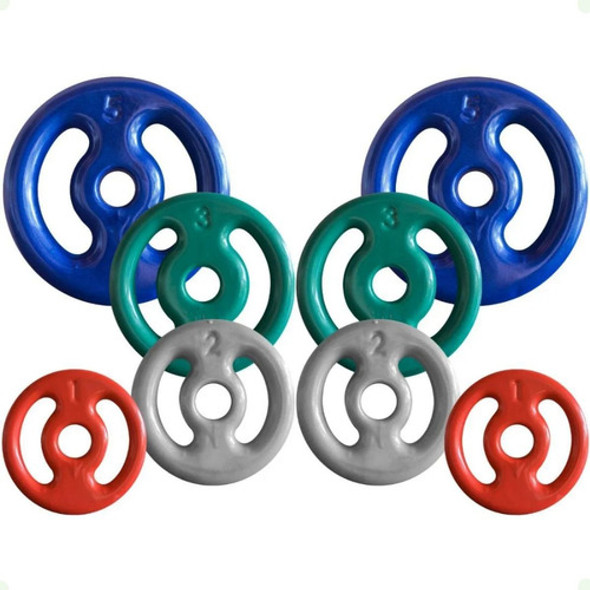 Combo Com 8 Anilhas Emborrachadas - 22 Kg 0