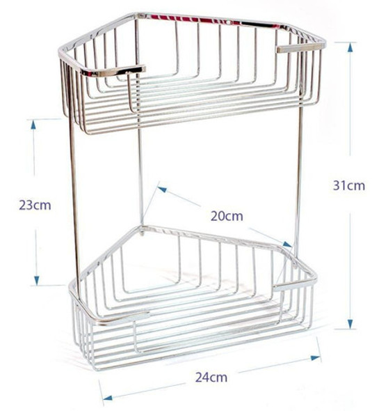 Esquinero Doble Estante Acero Inoxidable Resistente Baño 1 Esquinero Doble Estante Acero Inoxidable Resistente Baño 1