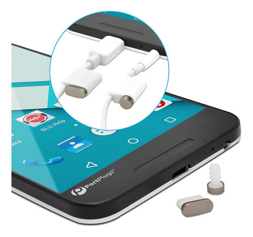 Conectores Usb C Anti Polvo C/sujetador Y Cepillo Limpiador 0
