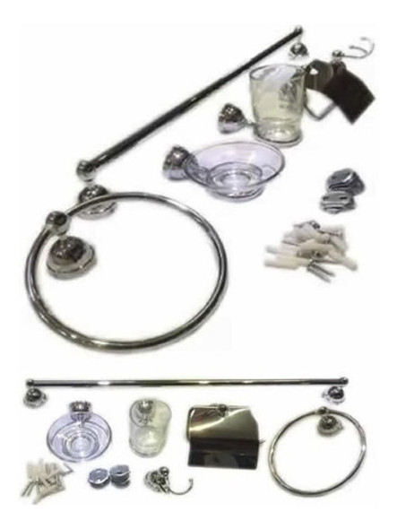 Set Kit Baño Rimontti Jabonera Toallero Perchero Mf Shop 0