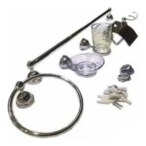 Set Kit Baño Rimontti Jabonera Toallero Perchero Mf Shop 1