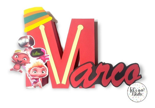 Letras 3d Mini Beat Power Rockers (25cm) Inicial + Nombre 1