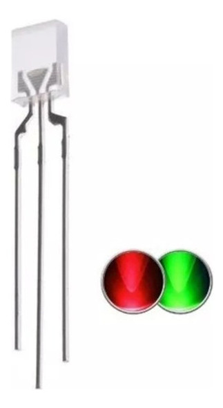 10x Led Rectangular Bicolor Rojo-verde Lente Difuso 2x5x7mm 0