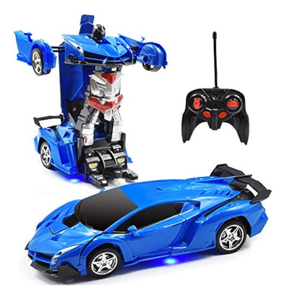 Jeestam Rc Coche Para Niños, 1:18 Robot De Coche Transformad 0