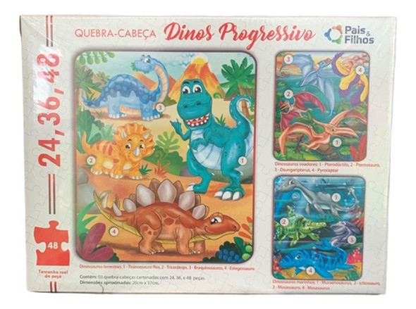 Puzzle Progresivo (24, 36, 48 Piezas) - Dinosaurios - Vaj 1