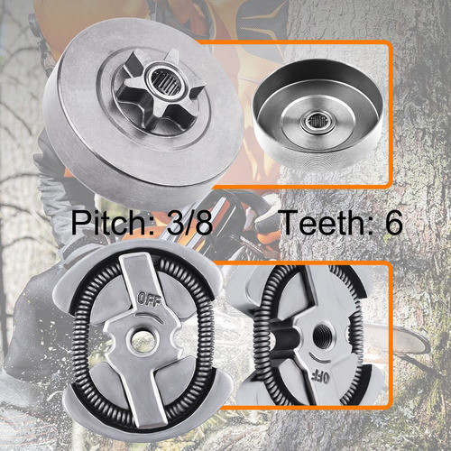 Mtanlo 3/8-6t Spur Sprocket Clutch Drum Assembly Kit Para Hu 1