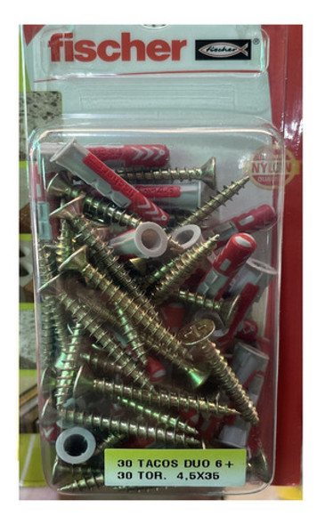 Tarugo Del 6 + Tornillos 4.5 X 35 Tirafondo Fischer Duopower 1 Tarugo Del 6 + Tornillos 4.5 X 35 Tirafondo Fischer Duopower 1