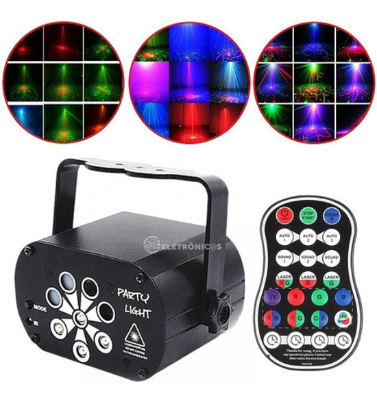 Mini Raio Laser Led Rgb E Uv Usb Canhão De Luz Strobo Balada 0