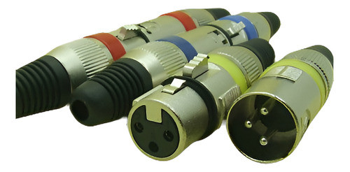 3 Establecer Color 3 De 3-pin Xlr Hembra Enchufe Enchufe Par 0