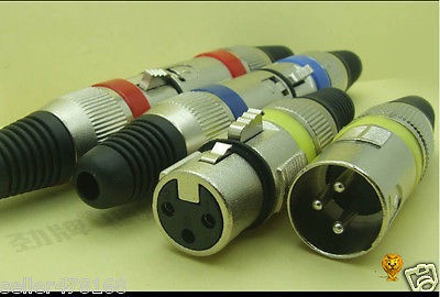 3 Establecer Color 3 De 3-pin Xlr Hembra Enchufe Enchufe Par 1