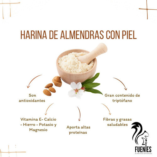 Harina De Almendras Con Piel Por 1 Kilo | Premium | 1