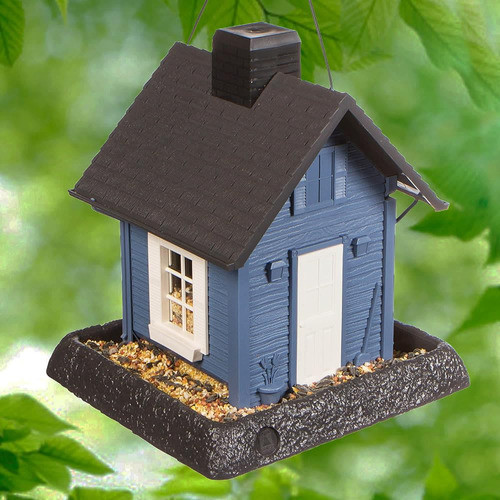 North States Village Collection Blue Cottage Birdfeeder: Fác 1