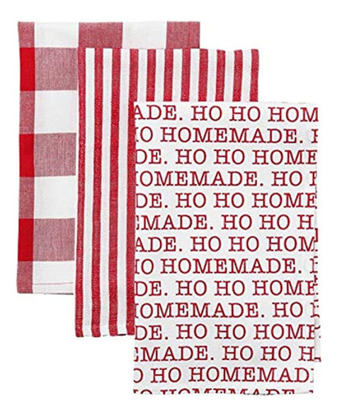 Mud Pie Ho Ho Circa Xmas Juego De Toallas, 26   X 16 1/2 0