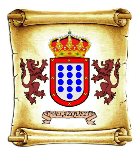 Velazquez - Escudo Del Apellido - Heráldica - Lámina 45x30cm 0