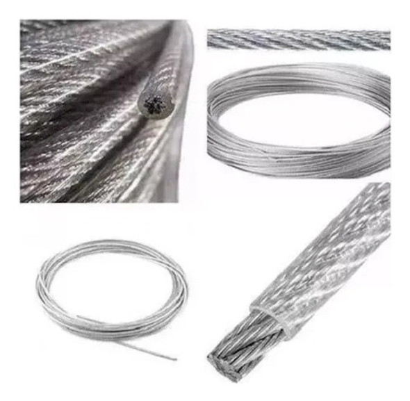 Cable Acero Gym Gimnasio Forrado Revestido 5m X 5mm 0