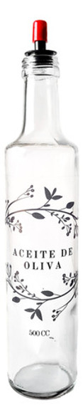 Set  Aceitera Y Vinagrera Vidrio Decorada X 2 500cc Con Pico 1